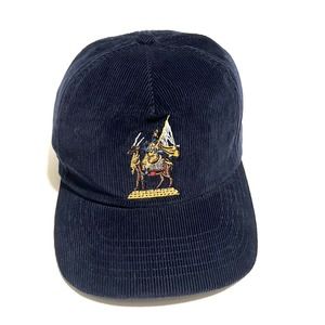 Noah NY Corduroy Hat Cap Mens Snapback Navy Blue Embroidered Logo NWOT